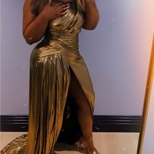 Gold metallic gown